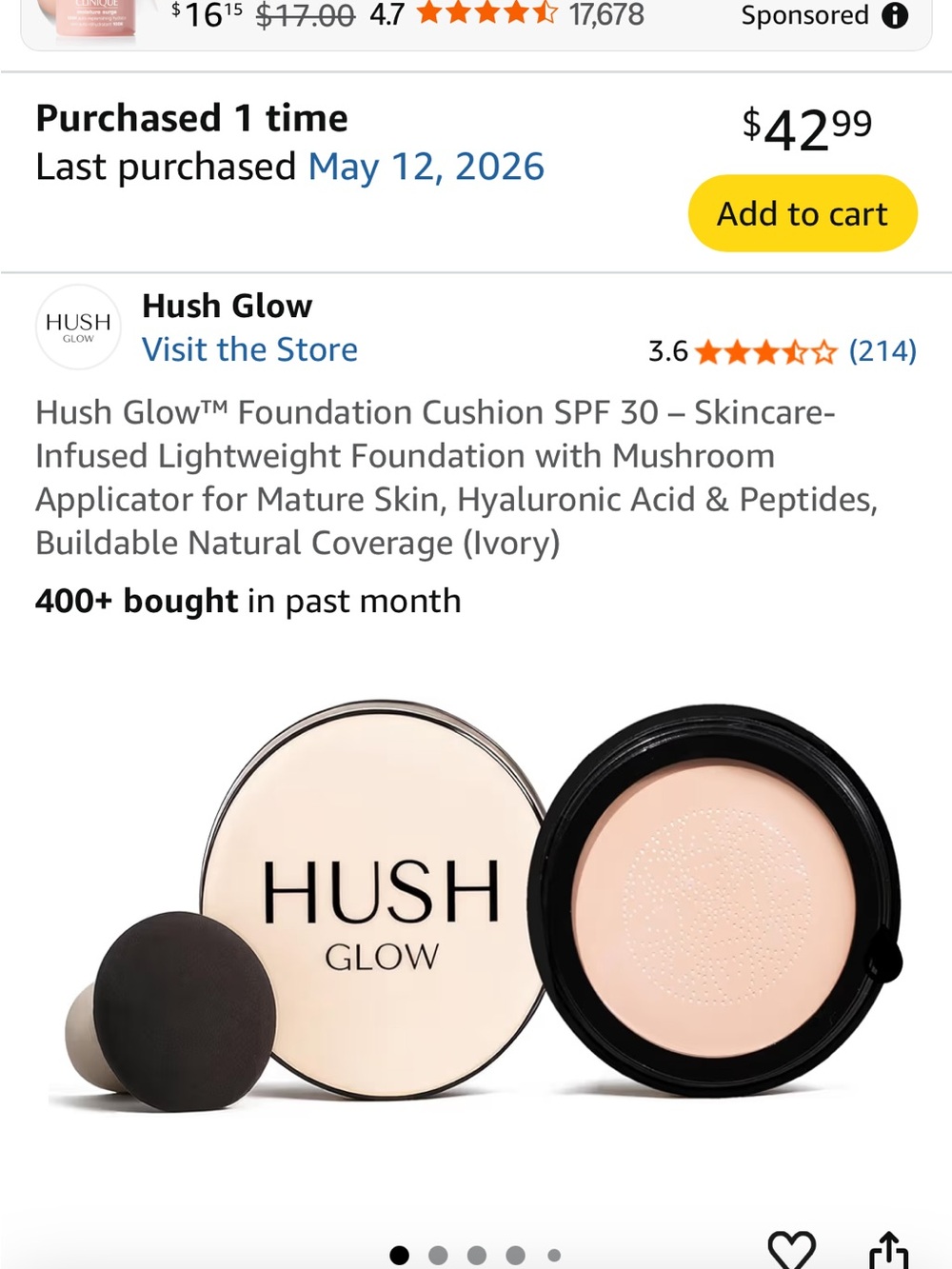 Cushion Foundation SPF 30 - Ivory